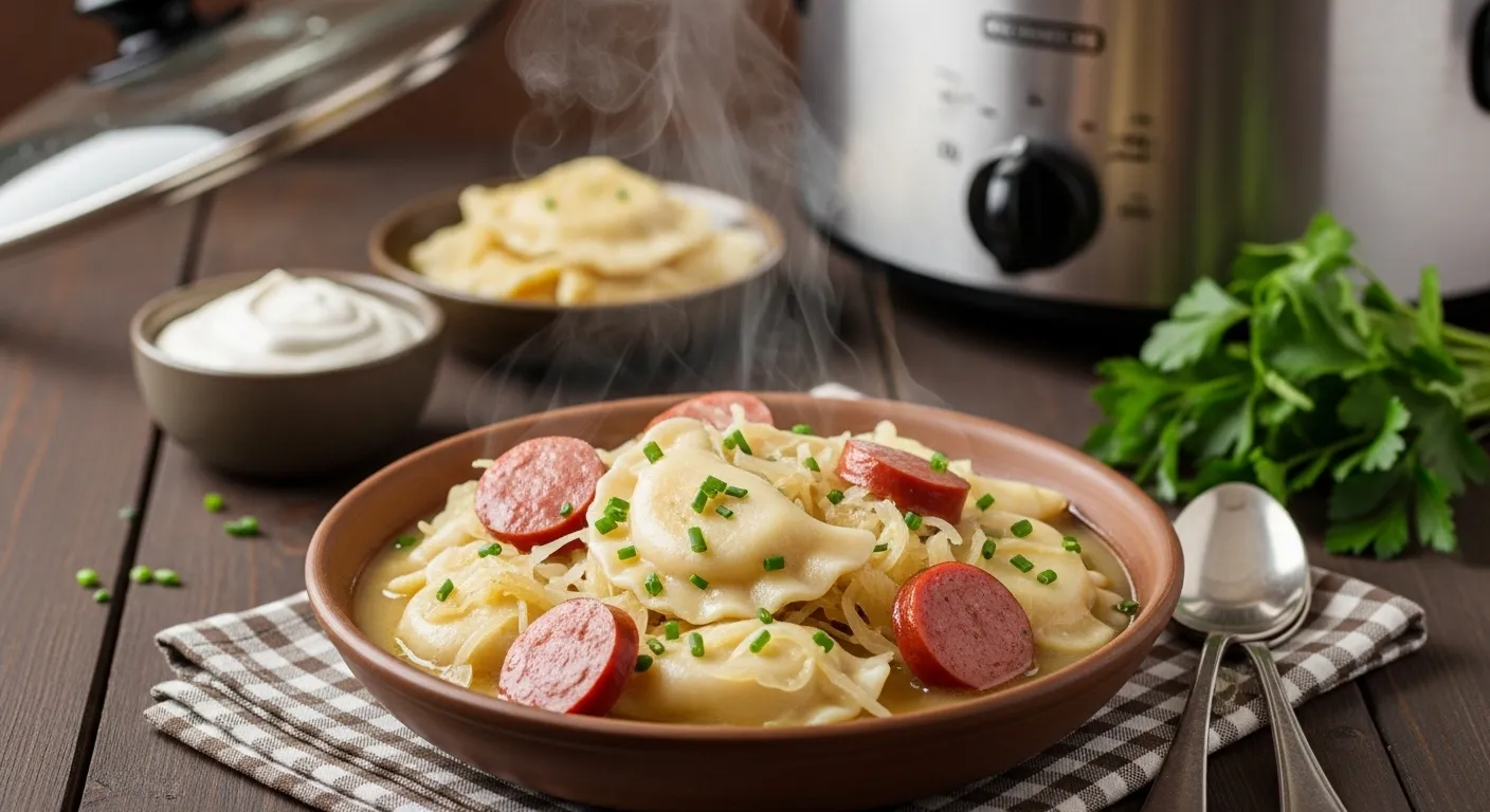 Pierogi and Kielbasa Crockpot Recipe