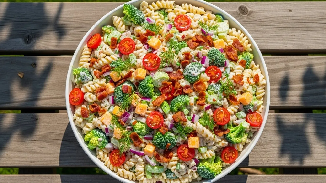 Bacon Ranch Pasta Salad with Broccoli