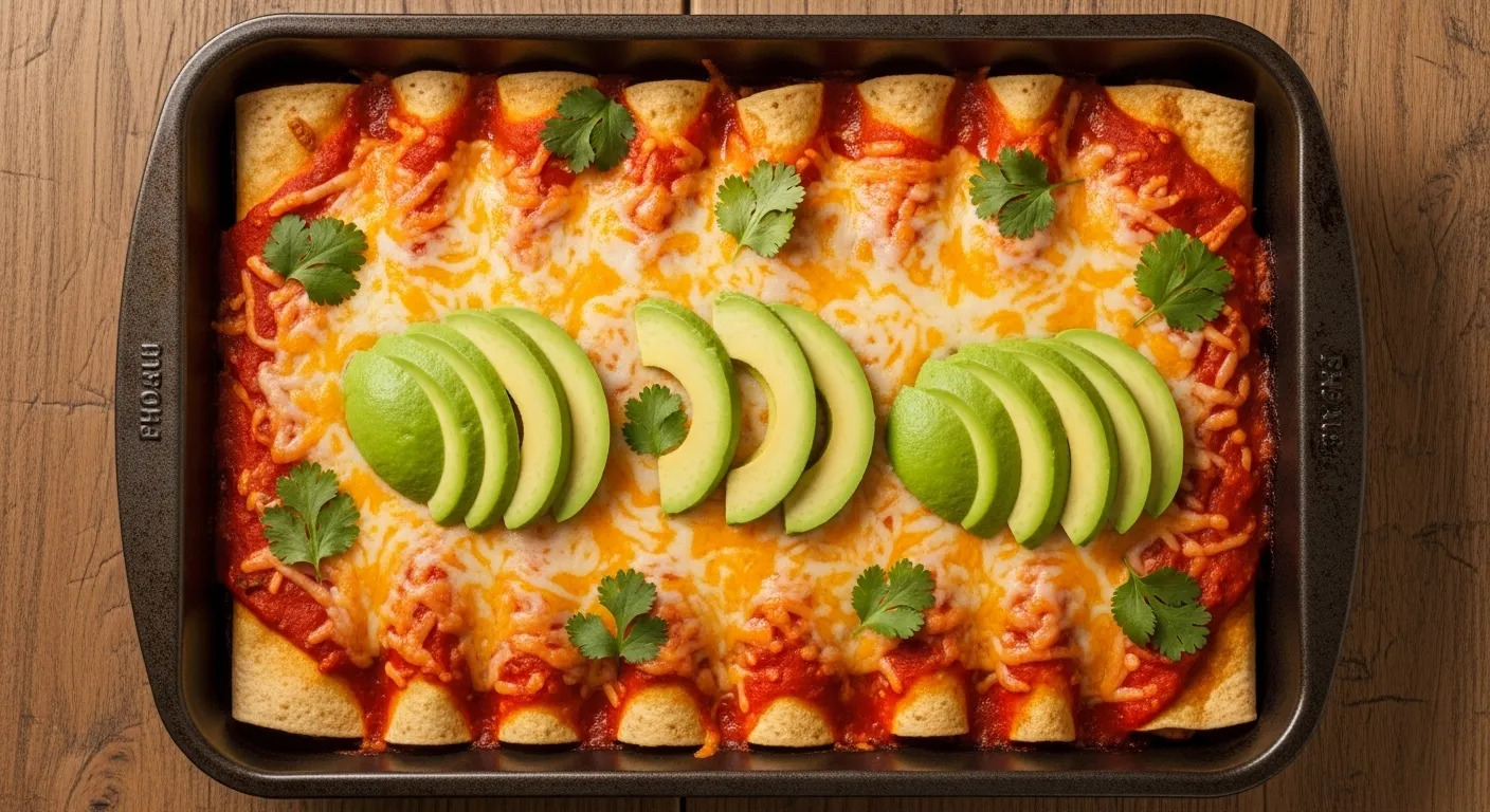 golden gluten-free chicken enchiladas