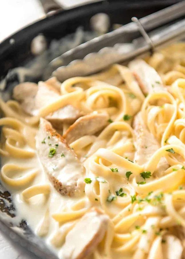 View of Chicken Alfredo Pasta – Creamy, Cheesy, Restaurant-Level Perfection in ...
