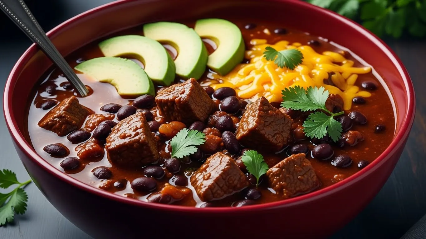 steak and black bean chili