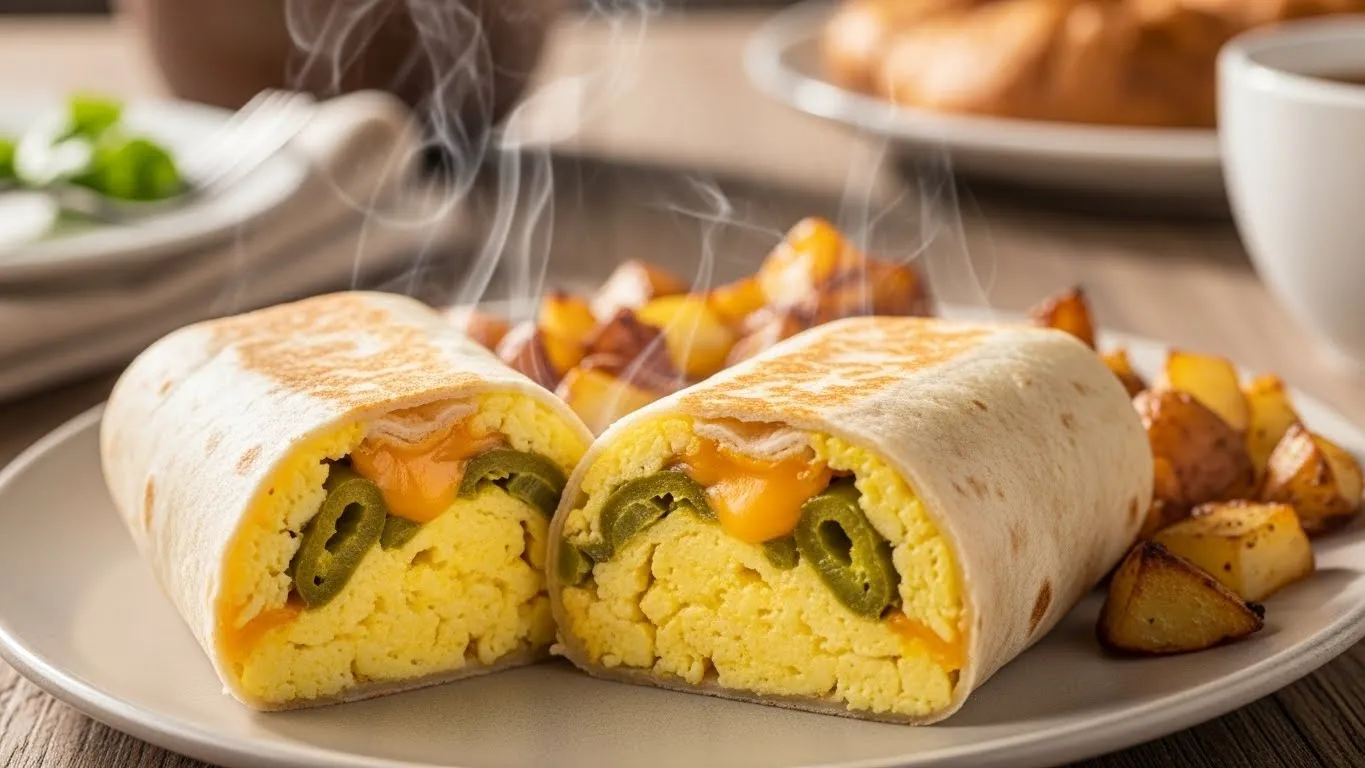 Green chili breakfast burrito