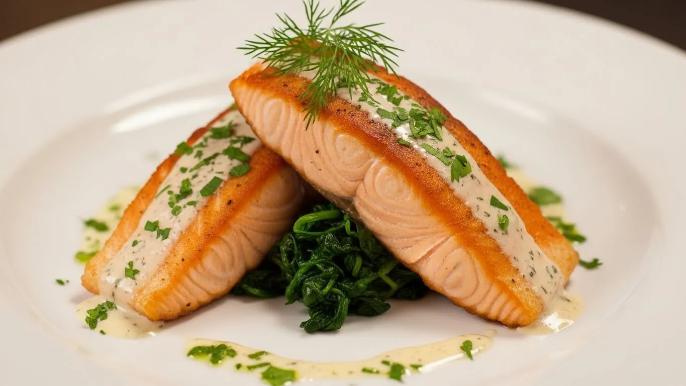 Salmon With Spinach