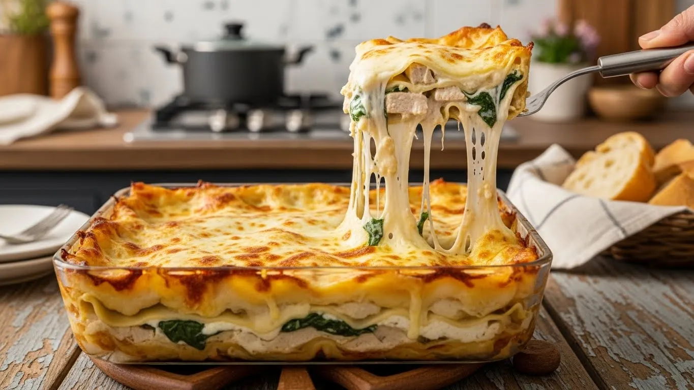 chicken Alfredo lasagna