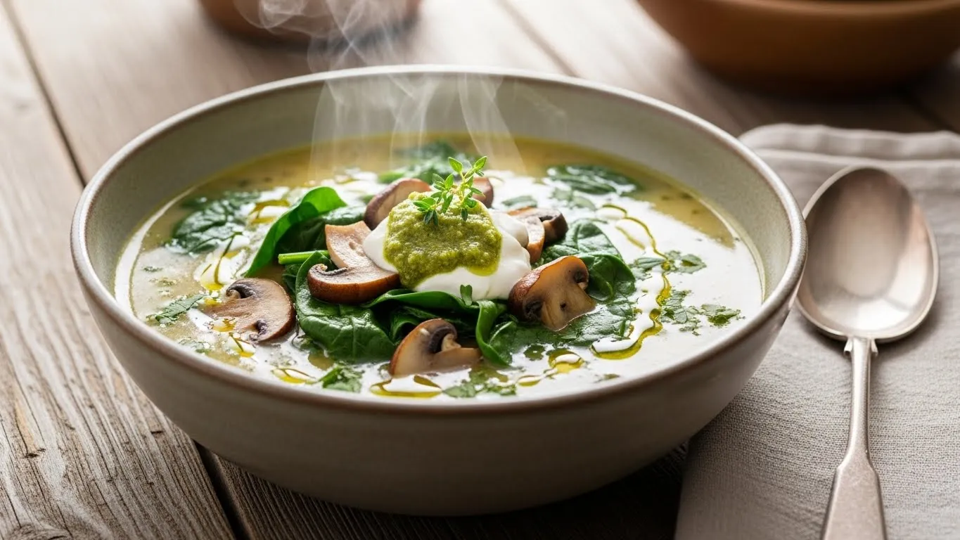 mushroom spinach soup