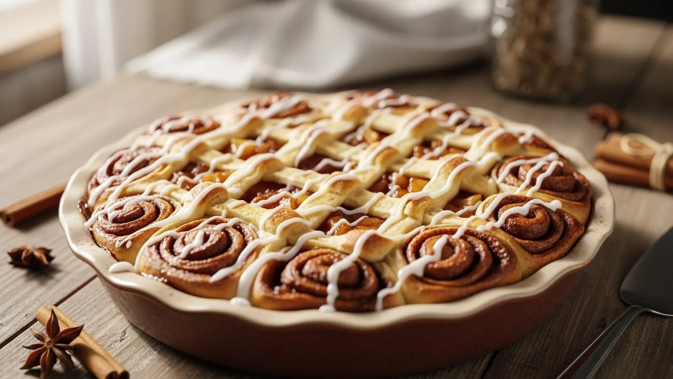 Cinnamon roll apple pie