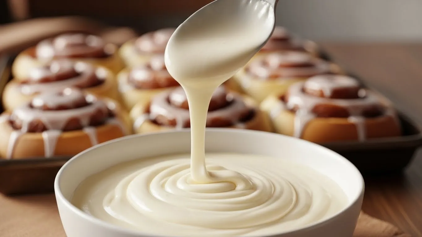 Creamy cinnamon roll icing