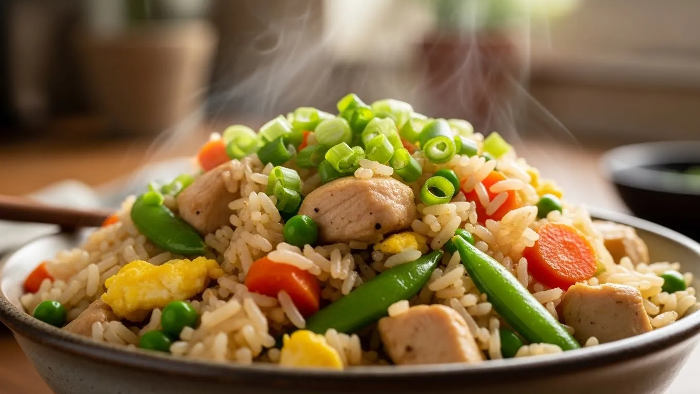 Crockpot chicken fried rice