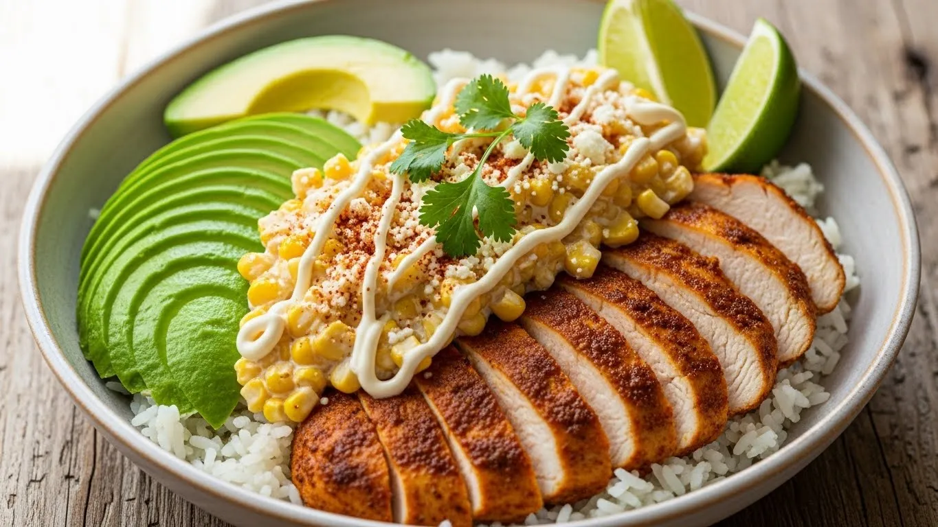 Street corn chicken bowl
