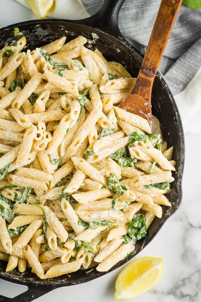 One Pot Creamy Spinach Pasta Recipe
