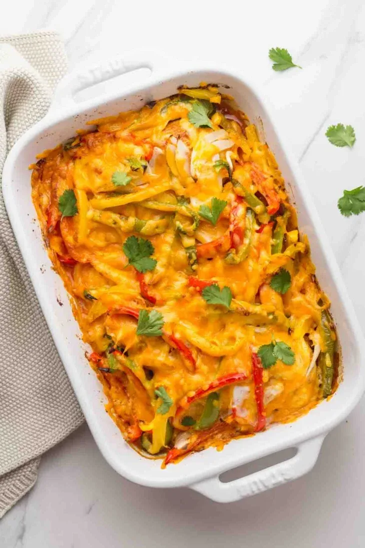 Chicken Fajita Casserole (Cheesy, Flavor-Packed & Easy One-Pan Dinner)